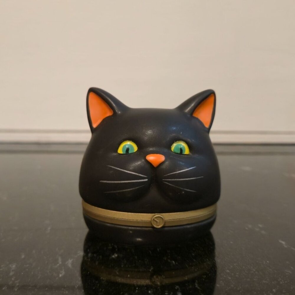 Retro Department 56 Black Cat Trinket Box Hard to find HTF Halloween Kitty